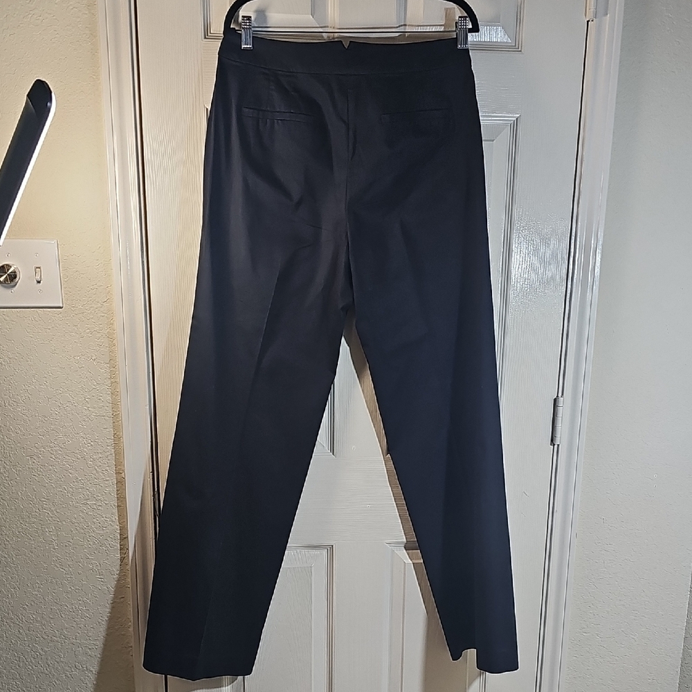 Ann Taylor Navy Side Zip Button-Front Wide Leg  Trousers Size 12 EUC - Picture 7 of 12